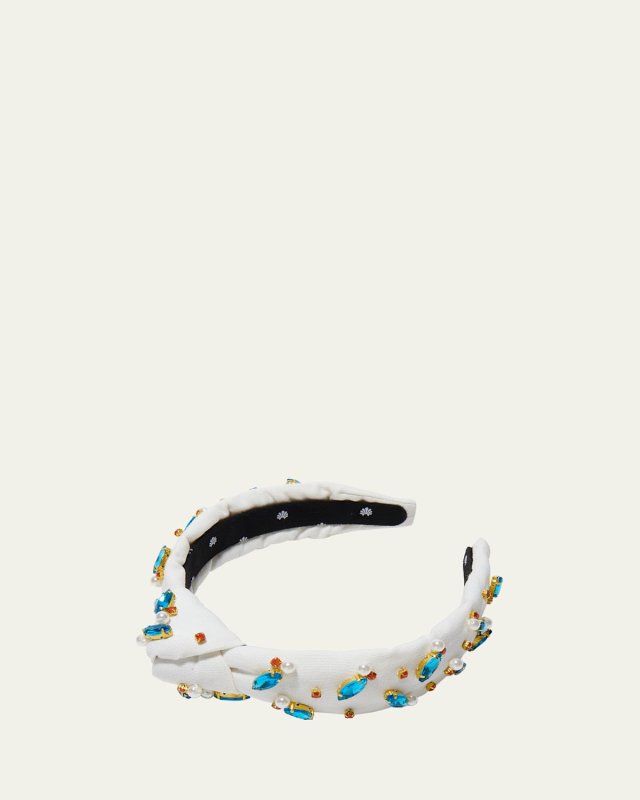 Slim Knotted Crystal-Embellished Headband